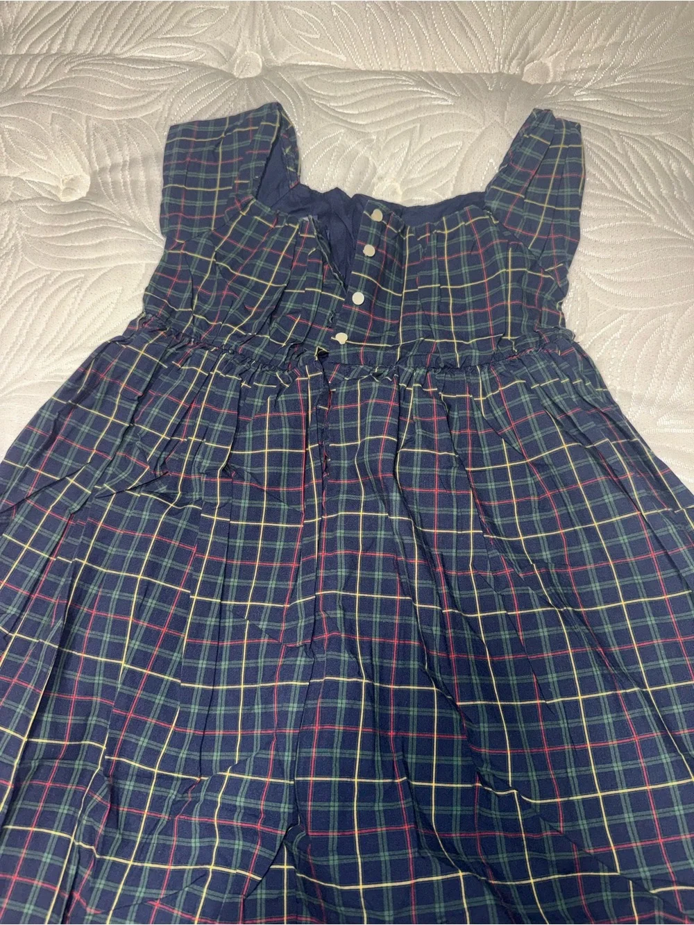 Ralph Lauren Green & Navy Plaid Cap-Sleeve Dress